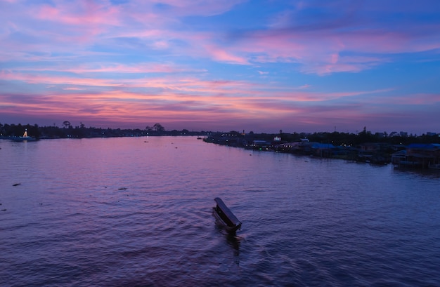 Dramatic sunset and sunrise sky.