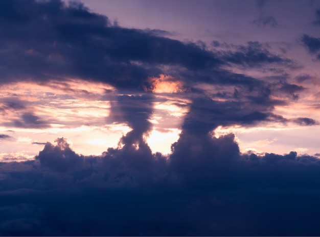 Dramatic susnet cloudscape nature background