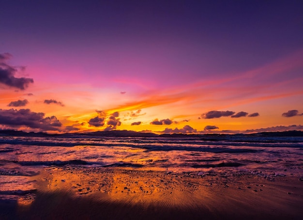 Dramatic view of sunset in evening