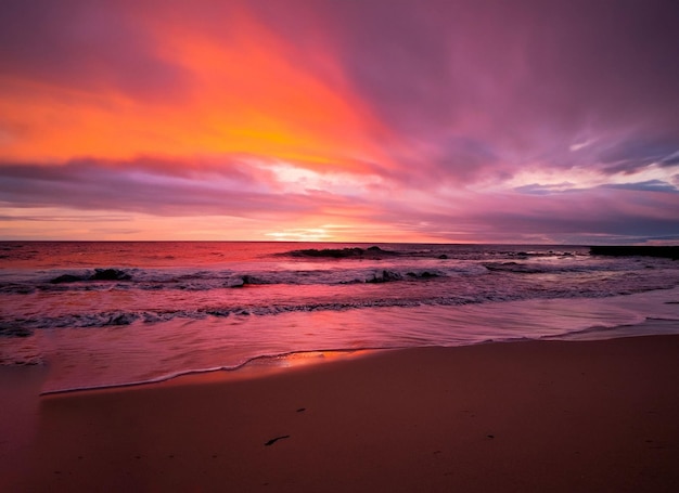 Dramatic view of sunset in evening