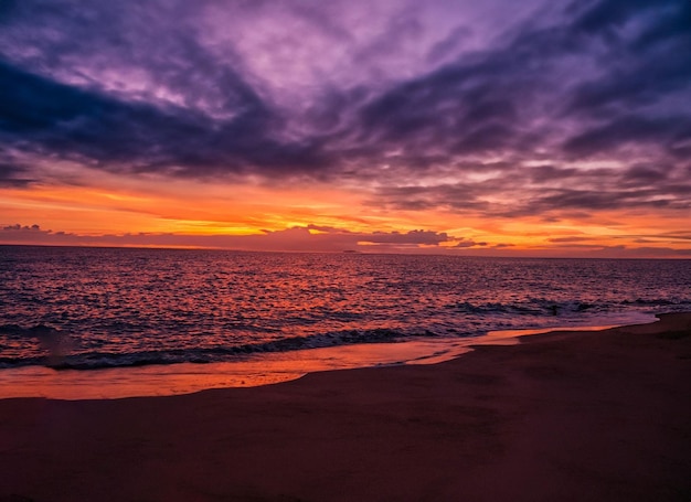 Dramatic view of sunset in evening