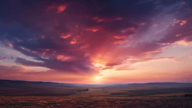 Dramatische lucht met extreme variatie van luchtkleur en wolk in rood blauw oranje roze kleur