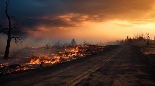 dramatische massale bosbrand