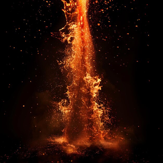 Dramatische textuur Cascading Waterfall Fire met vloeiend rood en oranje effect FX Overlay Design Art