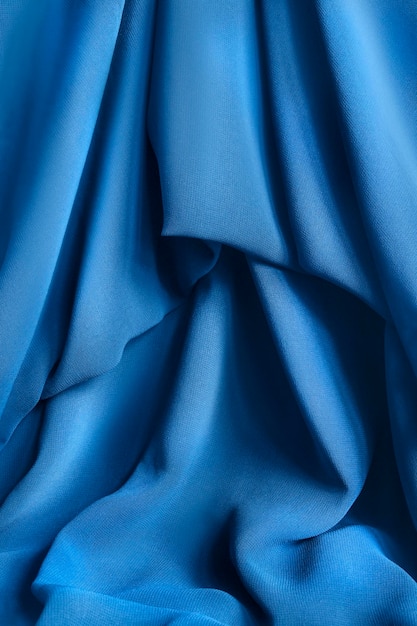 Draperie van blauwe zijde