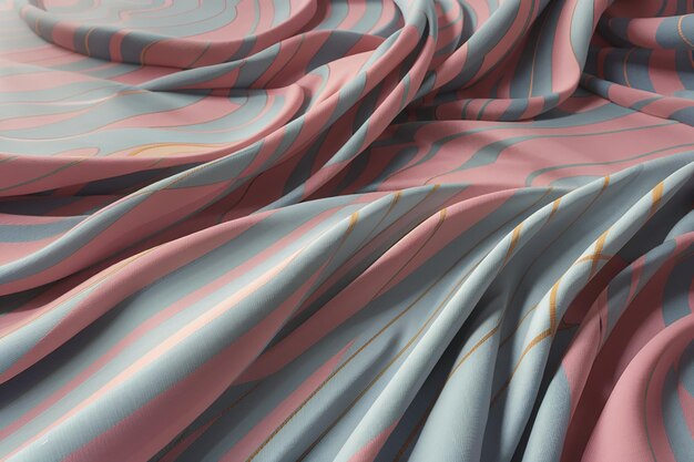 Photo drapery fabric with stripes 3d illustration 3d rendering