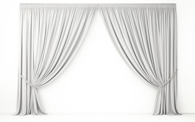 Photo drapery window covering on white background