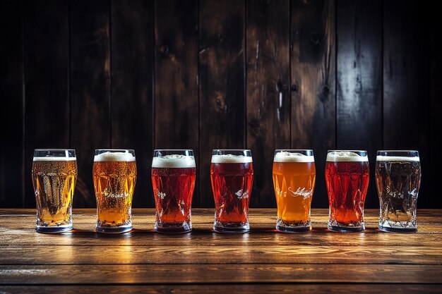 Draught beer in glasses