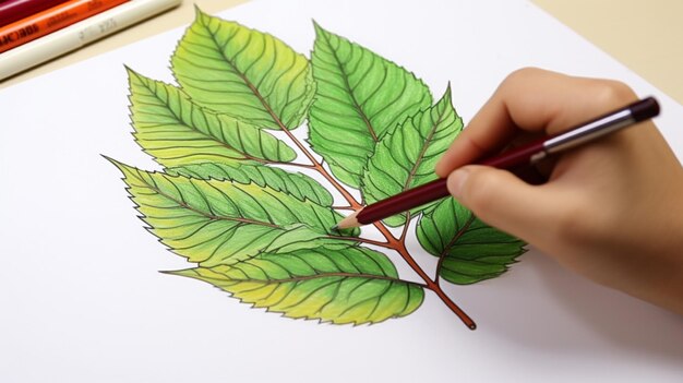 draw continuous lines of leaves with simple lines