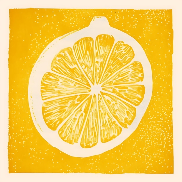 Photo draw lemon minimal risograph print riso printing limited color pa contour minimalist decoration