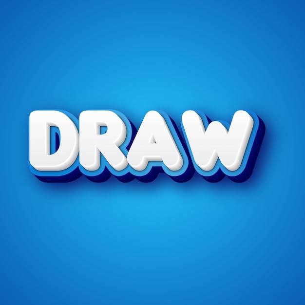 Draw words text clean blue white bright colors photo
