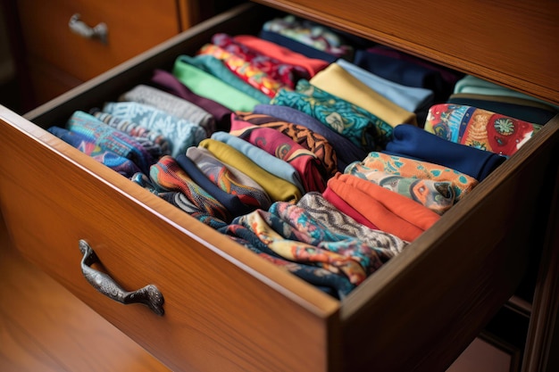 Drawer Overflowing With Colorful And Patterned Socks Generative AI