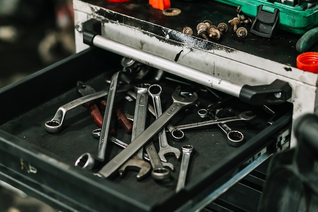 Drawer with repair tools