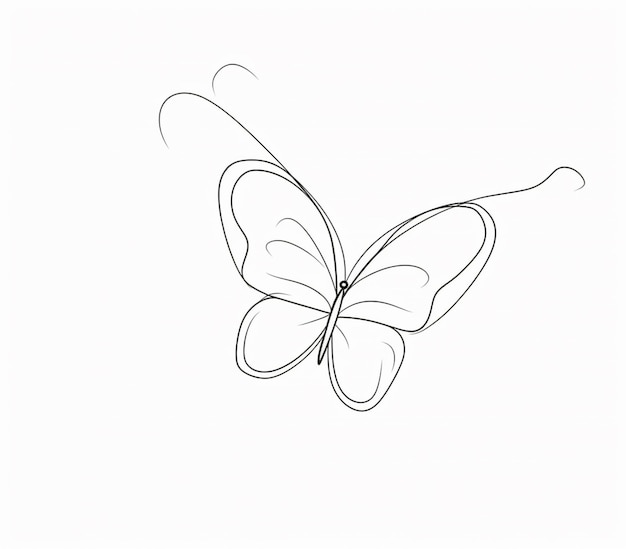 Фото Рисуя бабочку с длинным хвостом и длинным хвастом генеративный ai