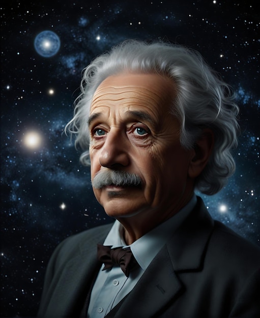 Photo a drawing of albert einstein