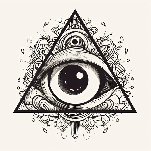 Photo a drawing of an all seeing eye
