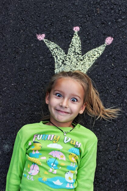 Photo drawing on asphalt as a state of mind