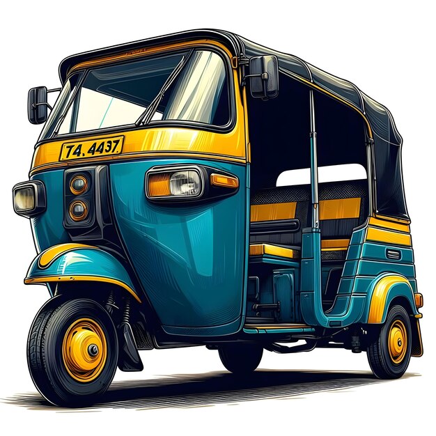 Photo a drawing of a auto tuk tuk rickshaw