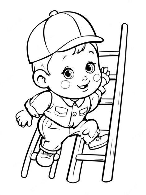 a drawing of a baby on a ladder that says quot the name quot