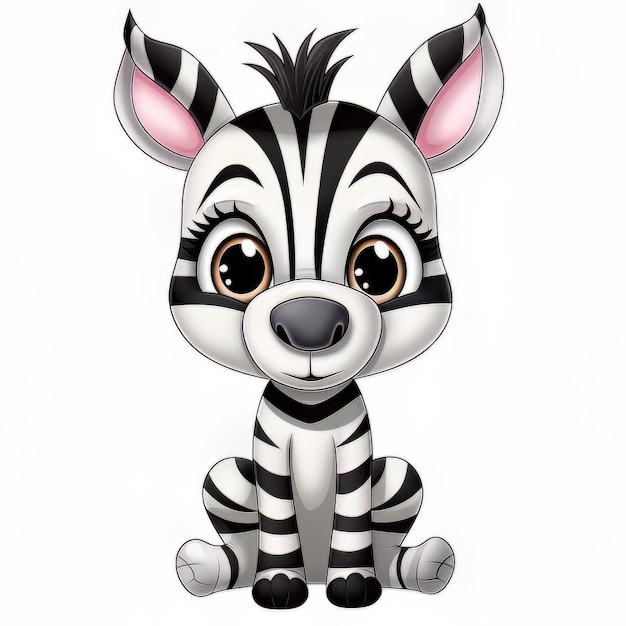 A drawing of a baby zebra with the word zebra on it.