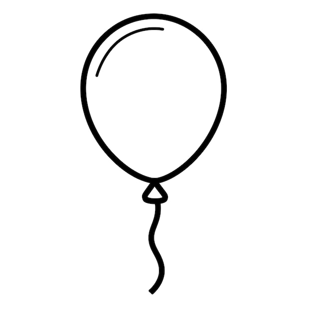 Photo a drawing of a balloon with a ribbon around it