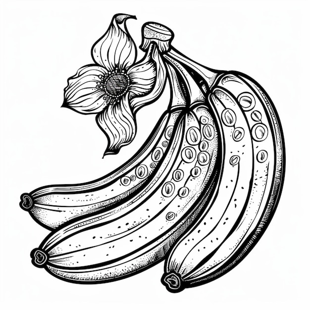Foto un disegno di banane con la parola d su di esso
