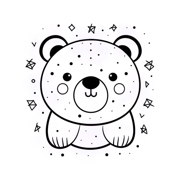 a drawing of a bear that has stars on it