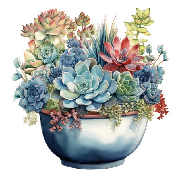 Drawing a beautiful pot with a succulent plant