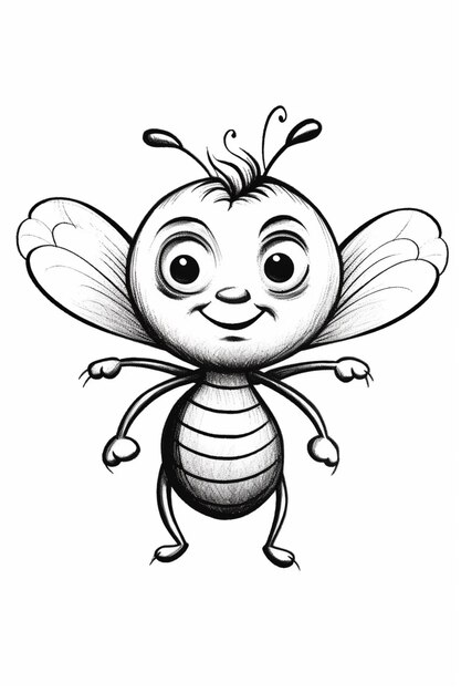 рисунок пчелы с улыбкой на лице