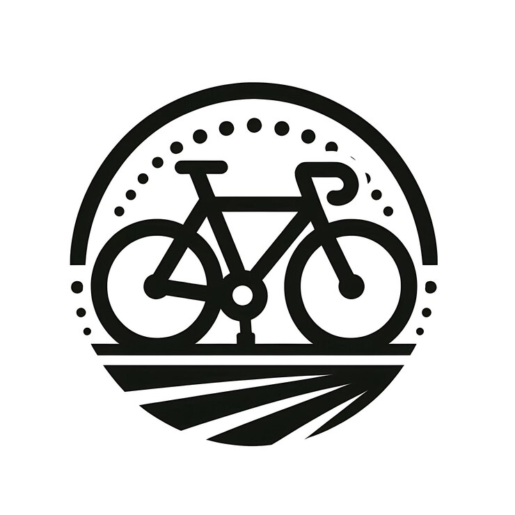 Photo 黒と白の自転車のロゴの絵