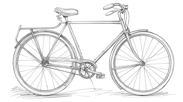 Foto un disegno di una bicicletta con un disegni di una bicicleta su di essa