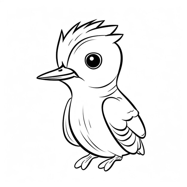 a drawing of a bird with a very big eyes generative ai