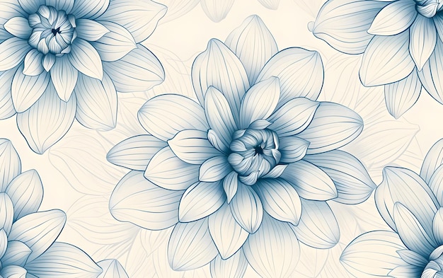 Foto un disegno di un fiore blu con linee blu