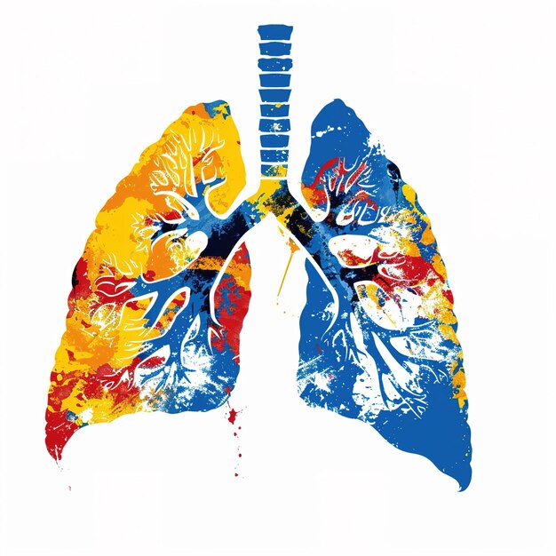 Photo a drawing of a blue and yellow medical kit with a blue and yellow design