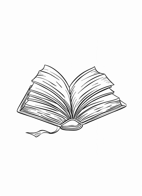 a drawing of a book with a bookmark on it generative ai