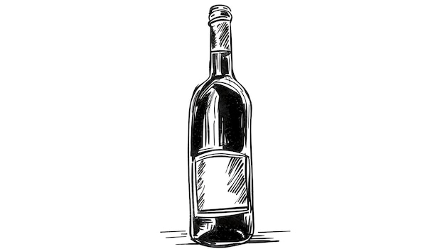 와인 트를 쓴 라벨이 있는 와인 병의 그림