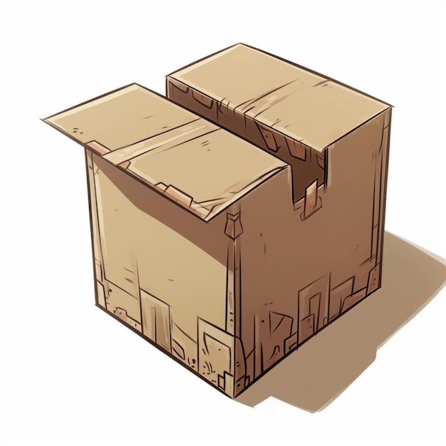 Photo a drawing of a box with a box on it that says 