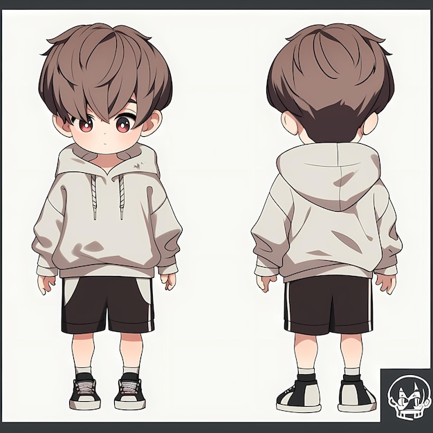 Photo a drawing of a boy wearing a hoodie with the words 