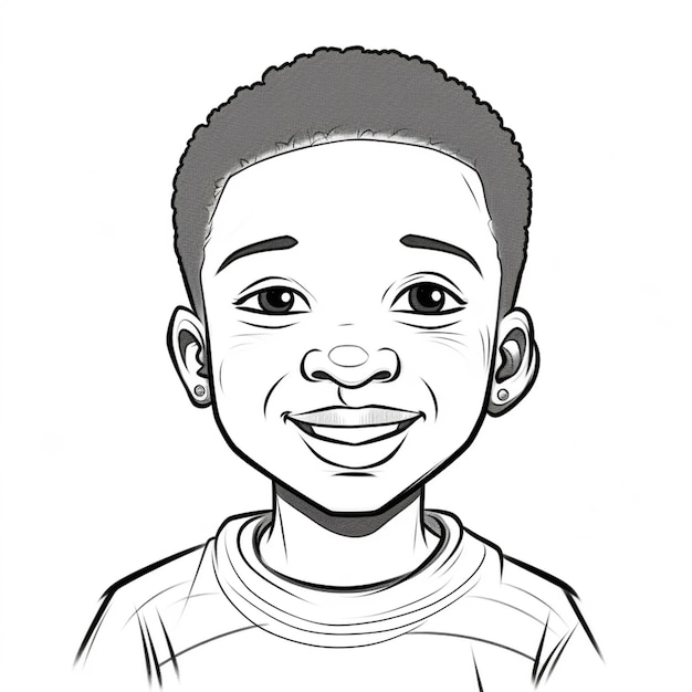 a drawing of a boy with a big smile on his face generative ai