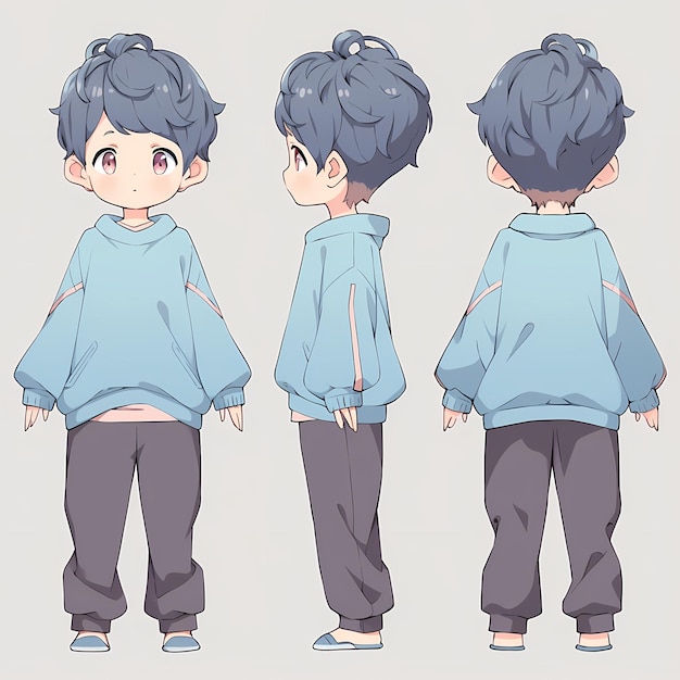 a drawing of a boy with a hoodie on