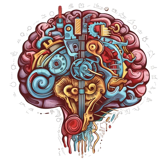 A drawing of a brain with the word brain on it