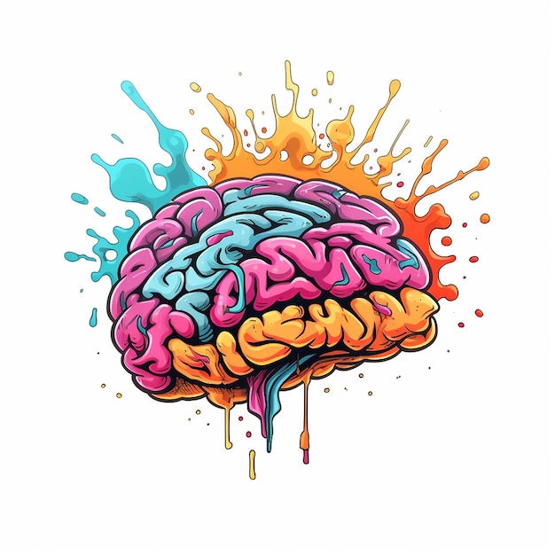 a drawing of a brain with the word brain on it