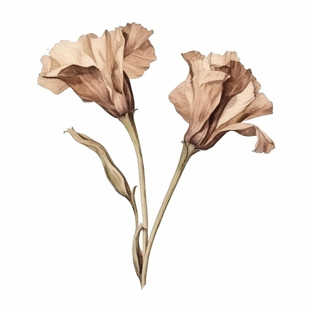 A drawing of a brown flower with a stem and the word love on it.