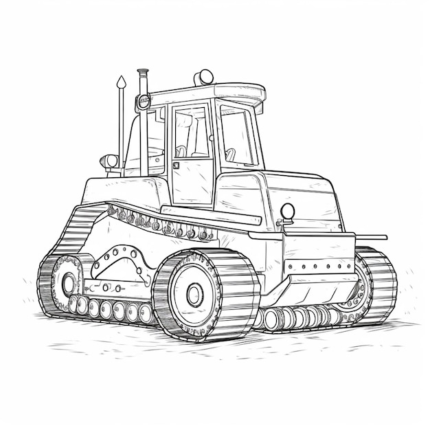 A drawing of a bulldozer is shown in this image generative ai