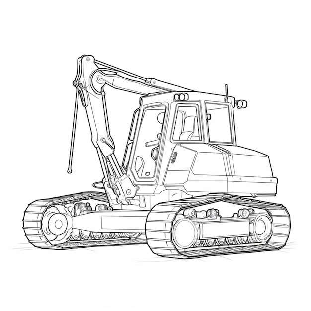 A drawing of a bulldozer with a large front end generative ai