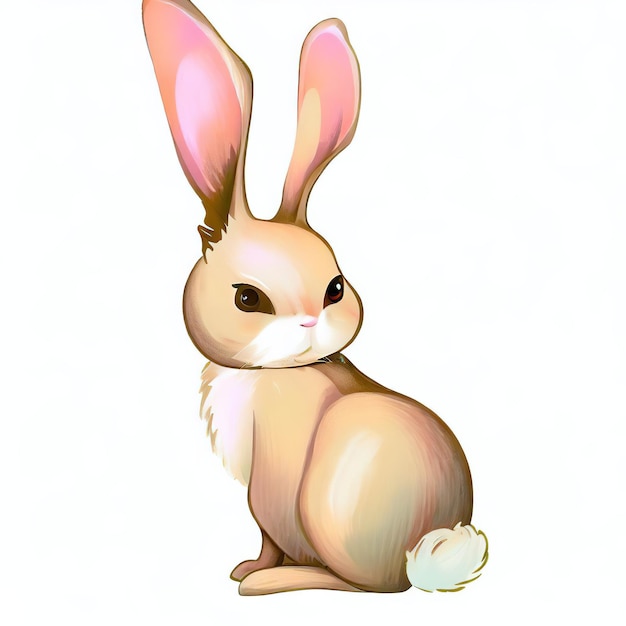 A drawing of a bunny with big ears and a big nose.