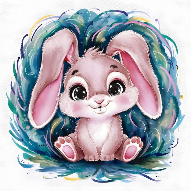 ウサギの絵が描かれているウサギを描いた絵