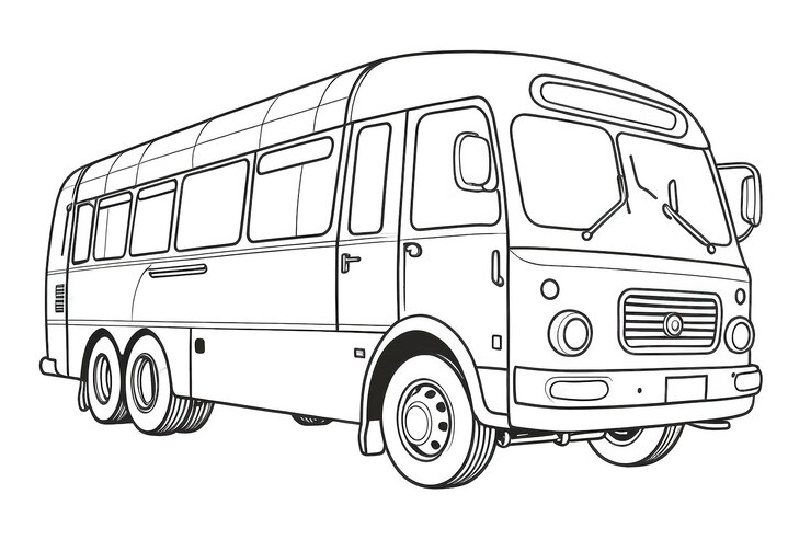 a drawing of a bus with the word quot e quot on it