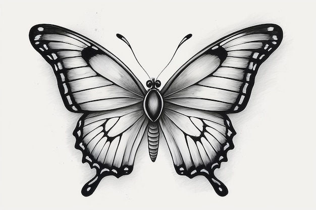 A drawing of a butterfly with the word butterfly on it