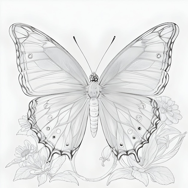 Photo drawing of a butterfly